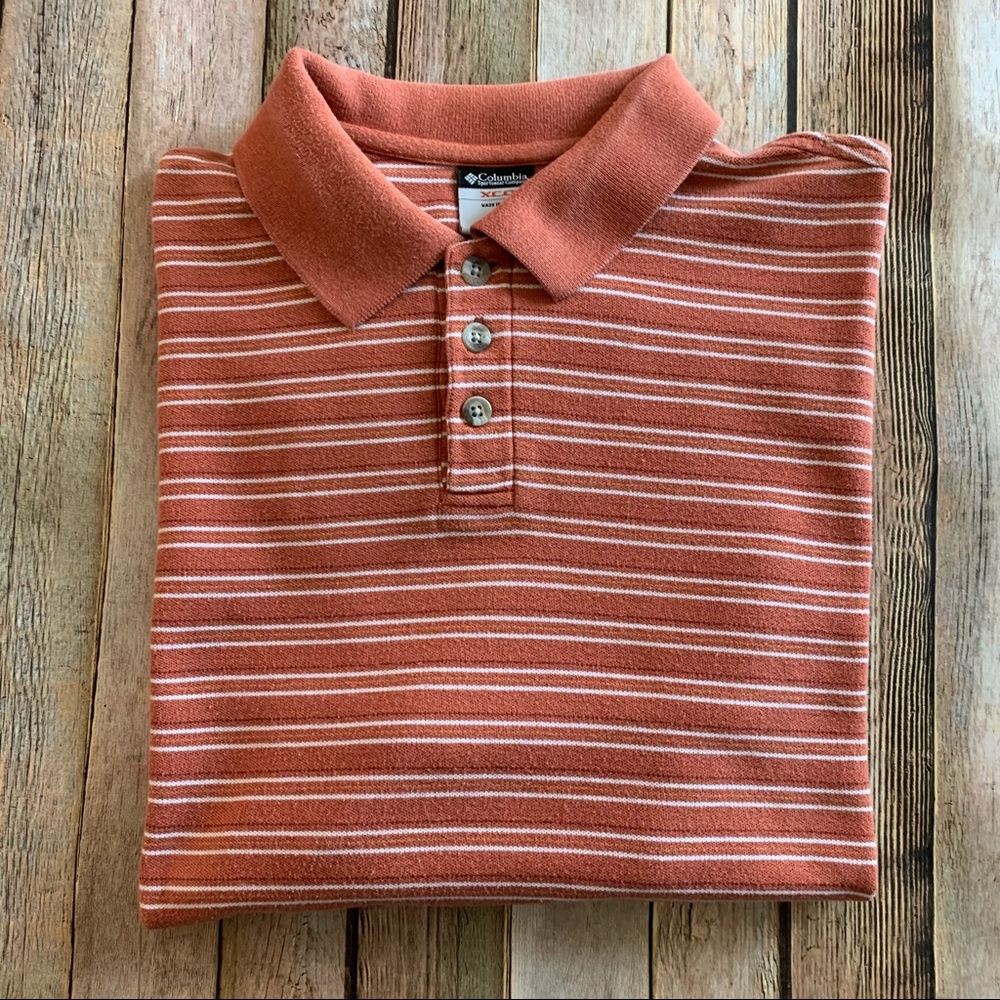 Columbia men’s striped short sleeve polo shirt | size Large - Picture 9 of 10